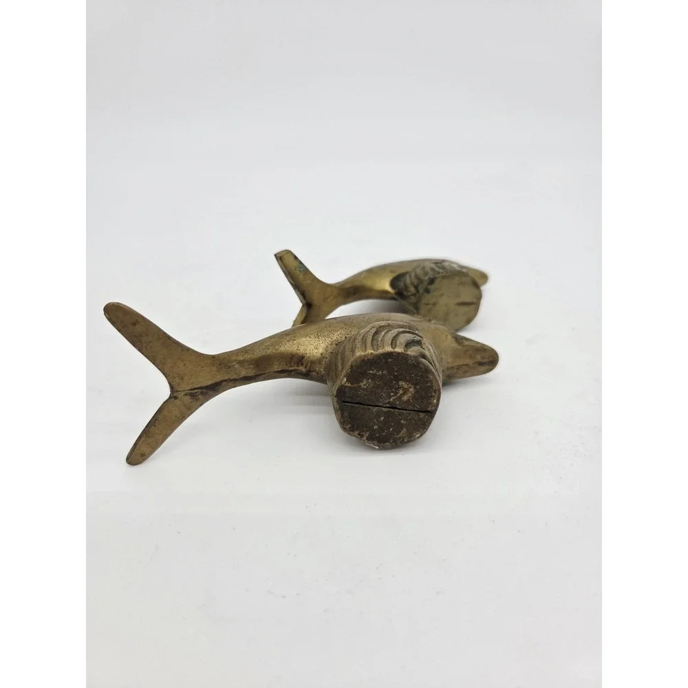 Vintage Brass Dolphin Paperweight‎ Figurine  Wave Jumping Dolphin 5